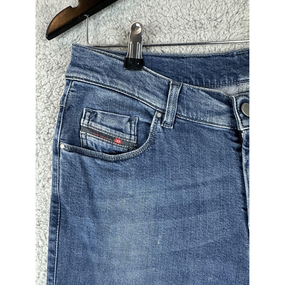 Diesel Sandy Jeans Womens 32 Blue Stretch Slim Straight Regular Waist Wash 0666G